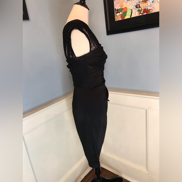 Retro Vintage Style One Shoulder Sarong Dress Sz 6 - Picture 3 of 9